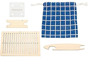 AHANDMAKER Kit de métier à Tisser 2 Ensembles, Ensemble d'outils de Tricot en Bois 2 Styles, Navette de Tissage de Ceinture et Cadres de métier à Tisser pour débutant, Cadeau de Noël idéal
