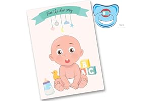 SHMAKI Pin The Dummy On The Baby Baby Shower Game 27 Players Super Size Large A1 (54cm x 84cm) Poster Blue Dummies (Blue, 27 Players)