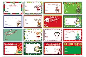JIAOAIJIE 160 PCS Christmas Tags Stickers, Gift Stickers Christmas Stickers Labels Xmas Gift Tag Stickers Christmas Self-Adhesive Stickers Christmas Labels Stickers Self Adhesive Christmas Tags