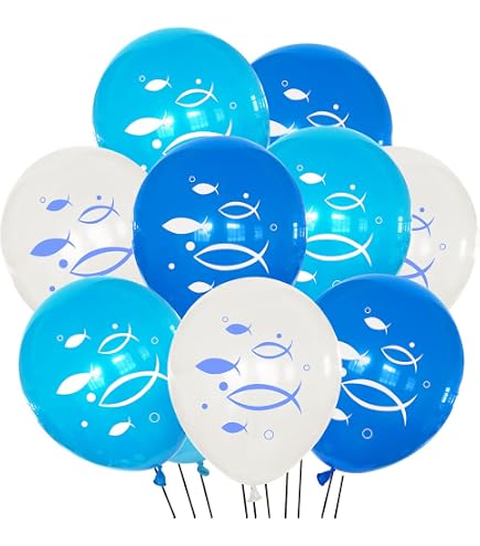4 Guirlandes Poissons Scintillants Bleu - Décoration Baptême/mariage - 2m Chaque