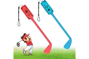 DLseego Palos de Golf Compatibles con Switch, 2 Pack Set Joy-con Controller Agarre de Mano de Palo de Golf, Accesorios para Juegos de Golf para Switch Juego Mario Golf Super Rush, Rojo+Azul