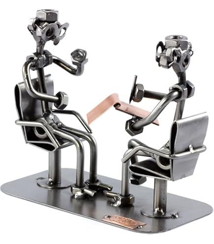 Steelman24 Omini Di Viti Tandem Con Piastra Incisione Personalizzata - Soprammobile In Metallo, Regalo Originale Per Compleanno, Pensione, Anniversario