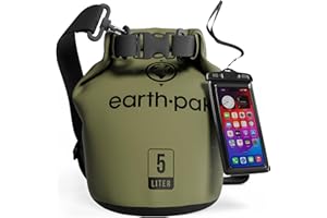 Earth Pak -Waterproof Dry Bag - Roll Top Dry Sack Keeps Gear Dry for Boating, Hiking, Camping and Fishing with Waterproof Phone Case