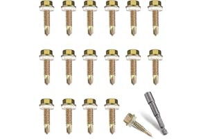 OUZIONZ 100 viti autofilettanti, in acciaio al carbonio, autofilettanti, con guarnizione, viti autofilettanti, per viti autofilettanti, carrozzeria, lamiera di alluminio (M4 x 25 mm)