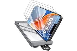 TAURI Lot de 3 Verre Trempé Pour iPhone 13 6,1 Pouces, Sans Bulle, Film en Protection D'écran avec Outil d'Installation Facile,Dépoussiérage Automatique,Résistant aux Rayures