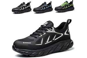 ISOOUS Scarpe Antinfortunistiche Uomo Scarpe da Lavoro Donna Leggere Scarpe Sicurezza con Punta in Acciaio Traspiranti