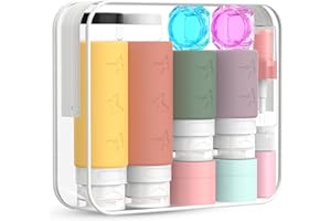 ‎PLUSYES PLUSYES 26 Stück Reiseflaschen Zum Befüllen Silikon Reise Flüssigkeiten Set mit Clear Bag, Reisegröße Behälter mit TSA Genehmigt, Travel Essentials & Reise Gadgets