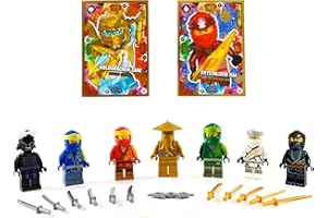 BLUE OCEAN NINJAGO Lego Ninjago Figuren Alle 5 Ninja und Meister Wu ( Grüner Ninja Blauer Ninja Schwarzer Ninja Weisser Ninja und Roter Ninja ) und bmg2000 Aufkleber