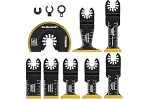 LOYALAEU 8PCS Lames de Scie Oscillantes Titane Lame de Scie Universelle Compatibles avec Makita Rockwell Bosch Accessoires Outil Multifonction pour Métal Bois Vis (8pcs)