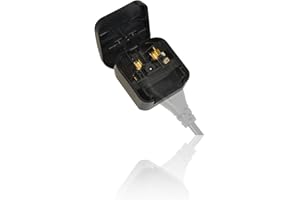 CDL Micro 2 Pin Euro Plug to 3 Pin UK Mains Adapter - Ideal for GHD's 5 Amp - BLACK