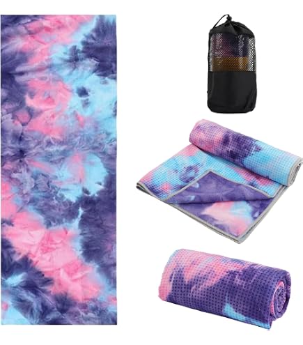 Serviette De Yoga Microfibre – Antidérapante, 183x63cm, Absorbe La Transpiration, Lavable, Avec Sac De Rangement
