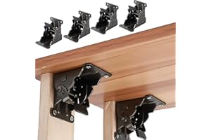 DXIA 4 Pezzi Staffa di Supporto Pieghevole, Telaio Di Supporto Pieghevole,Cerniera Autobloccante Gambe e Raccordi per Gambe,Accessori per gambe e Supporto Angolare,Mgambe Pieghevoli