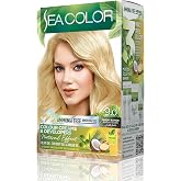 SEA COLOR Amonyaksız, Vegan, Doğal, Besleyici Kalıcı Sa&ccedil; Boyası%100 Beyaz Kapama (1 PAKET 2 x 50 ml Boya & OKSİDAN) (Buğday S