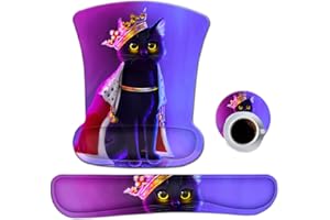 ToLuLu Tastatur Mauspad Handgelenkauflage, Ergonomische Mauspads für Computer Laptop, Mousepad Tastatur Handgelenk Unterstützung Memory Foam für die einfache Eingabe Schmerzlinderung, Katze Prinzessin