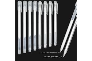 MOOSONO 8 Stück white gel pen, weißer gelstift 0,6mm 0,8mm Spitze, weißer stift für schwarzes papier, Wasserfest Weiß Gelschreiber für Scrappingbook, Gästebuch, Hochzeit, Fotoalbum, Zeichnung, Kunstdesign