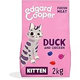 Edgard Cooper Kitten Grain Free Dry Cat Food, (Duck&Chicken 2kg), Natural Cat Kibble for Puppies with Fresh Meat & Amino Acid