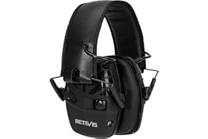 Nauszniki z Redukcją Szumów Retevis NRR 24dB Składane Nauszniki Ochronne Wejście Audio AUX Podwójny Mikrofon W Pełni Uszczelnione Nauszniki Ochronne ze Zdejmowanymi Nausznikami Ochrona Słuchu Przy Strzelaniu Fajerwerków itp