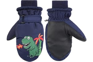 QKURT Guanti da sci per Bambini, Guanti da neve Invernali Antivento per Bambini Guanti Caldi da Bambina per Bambini da 2 a 5 Anni Slittino Snowboard Pattinaggio Ciclismo Corsa e Attività all'aperto