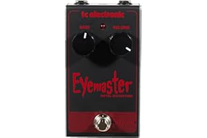 TC Electronic EYEMASTER METAL DISTORTION Pedal de distorsión de metal que golpea el cráneo con interfaz de 2 perillas para ganancia insana