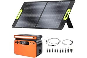 CTECHi Centrale Elettrica Portatile 500W con Pannello Solare 100W, Generatore Solare, 518Wh Batteria Backup AC Uscita, Accumulatore di Energia