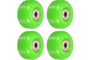 PATIKIL 52mm Monopatín Ruedas con Rodamientos, 4 Paquete Calle Ruedas para Monopatines Crucero Rueda Reemplazo 95A, Verde Dorado