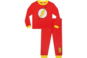 DC Comics Pigiama Batman, Pigiama Bambino Supereroi, Pjs Bambini Flash, Set Bambino Manica Lunga