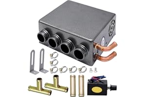 Saihisday 12V Car Auxiliary Heater, 4 Ports Car Fan Heater, Winter Automotive Air Conditioner for Heating&Defrosting