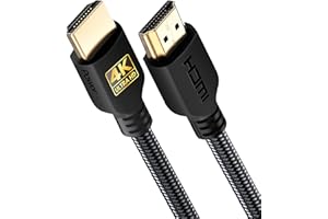 PowerBear 4K Kabel HDMI 0,3 m | Szybki, Pleciony Nylonowy i Złote Złącza, 4K @ 60Hz, Ultra HD, 2K, 1080P, Klasa ARC i CL3 | do Laptopa, Monitora, PS5, PS4, Xbox One, Fire TV, Apple TV i Innych