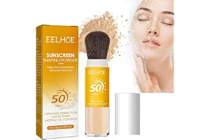 Mrettick Mineral solskyddspulver SPF 50 PA++ för ansikte, oljekontroll naturlig matt finish, lätt andningsbar genomskinlig fö