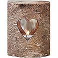 Ginger Ray Natural Wood & Glass with Heart Wedding Tea Light Holders Rustic Country, Brown