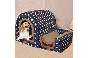 qing yun Grande cuccia per cani di lusso, calda e lussuosa, XL XXL, per interni, cuccia per cani e gatti, grotta igloo, per interni ed esterni, lavabile (L 60 x 48 x 43 cm, D)