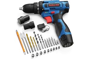 FAHEFANA Avvitatore a Batteria 12V, Trapano Avvitatore Batteria con 2 Batterie 2.0Ah, 25+1 Coppie, 2 Velocità, 25Nm Max, Mandrino da 10 mm, LED Luce per Casa Progetto DIY