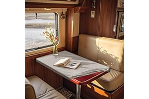 SYLC Caravane Nappe Rectangulaire, Extensible Housse pour Tables Antidérapant avec Élastique Et 4 Lacets, Nappe Exterieur Impermeable Jardin Camping-Car (Light Grey,Square 100×100cm)