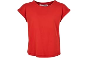 URBAN CLASSICS Camiseta de Niña, Camiseta de Manga Larga de Algodón, Cuello y Bordes Fruncidos, Disponible en Varios Colores, Tallas 110/116 - 158/164