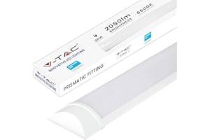 V-TAC Plafoniera LED Lineare da Soffitto con Chip Samsung 20W - Tubo LED - Lunghezza 60 cm - Lampada Rettangolare IP20 per Parete, Garage, Negozio - Colore della Luce 6500k Bianca Fredda, VT-8-20