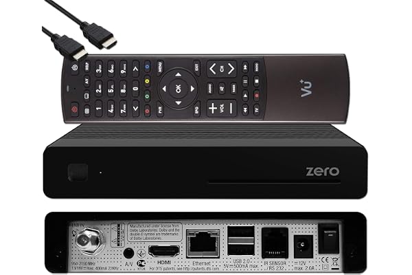 VU+ Zero HW Version 2 – 1x DVB-S2 Full HD Tuner E2 Linux récepteur, YouTube, récepteur satellite avec fonction d'enregistrement, lecteur de cartes, lecteur multimédia, USB, câble HDMI EasyMouse, noir