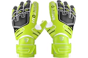 Sportout Guantes de Portero, Guantes Futbol, Guantes Portero Futbol niño, Adultos Guantes de Portero de Futbol，Proporciona un Agarre Poderoso,con Protección para los Dedos
