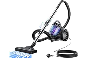 OYLCDI Beutelloser Bostaubsauger ohne Beutel,1600W Staubsauger|70dB|Bodenstaubsauger|HEPA Filter Bodendüse für Parkett,Teppich,Fliesen,leistungsstarker Staubsauger mit 5m Kabel=13m Aktionsradius 2,2L