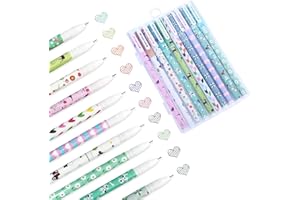 CIOUYAOS 10 kolorowych długopisów żelowych, koreańskie/japońskie długopisy z cienką końcówką, kawaii, artykuły papiernicze dla dzieci i studentów, dla kobiet do szkoły i biura (uroczy zwierzęcy wzór)