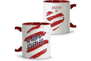 LolaPix Taza Atlético Madrid. Tazas Originales para Regalar. Taza Desayuno fútbol. Taza de cerámica 330ml. Varios diseños.