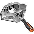 Right Angle Clamp, Housolution Single Handle 90° Aluminum Alloy Corner Clamp, Right Angle Clip Clamp Tool Woodworking Photo Frame Vise Holder with Adjustable Swing Jaw - Silver Gray