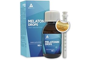 Melatonina pura in gocce 90ml– Melatonina bambini e adulti- Dormire Meglio- Aiuta con l’insonnia- Gocce per dormire effetto rapido e duraturo- Aroma limone- Vegano- Bodyathlon