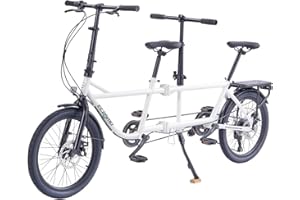ECOSMO 20" New Folding City Tandem Bicycle Bike 7 Speed Gears, DUAL Disc Brakes, Rear rack,Pedal independently - 20TF01W