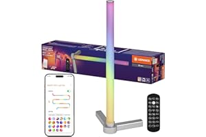 LEDVANCE SMART lampada da tavolo intelligente e moderna per illuminazione indiretta con tecnologia WiFi; Magic RGB; dimmerabile; argento; alluminio; lampadina non sostituibile