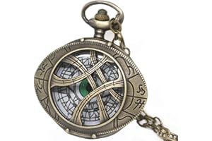HUAWELL - Orologio da tasca con collana, motivo: occhio di Agamotto