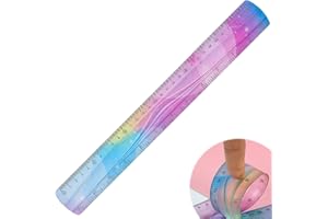 DIAONIAN 1 Stück Lineal 30 cm Flexibel,Ruler 30 cm,Lineal Biegsam,Flexibles Lineal,Lineal Flexibel,Bunt Biegbar Weich Lineal,für Schule,Büro,Zuhause (PVC)