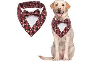 MHAUSTLIE Bandana Per Cani Smoking e Smoking Per Cani, Sciarpa Triangolare Per Animali Domestici, Sciarpa Formale Per Matrimoni, Feste Di Matrimonio, Bandana Regolabile, Per Costumi Di Compleanno(M, Fiocchi)