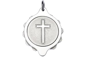 Chrome Plated SOS Talisman Pendant - Christian Cross