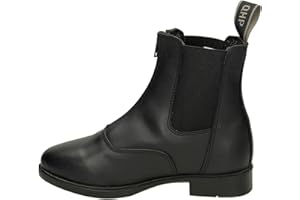 QHP Bottines d'équitation Jodhpur Manilla Junior en cuir Noir