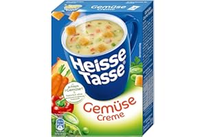 ERASCO HEISSE TASSE Hot Cup Vegetable Cream Soup with Crispy Croûtons Pack of 12 (12 x 450 ml), Ready in Just 2 Minutes - The Perfect Soups - Snack for Relaxing